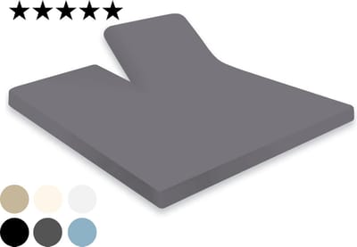 Droomtextiel Splittopper Hoeslaken Jersey Katoen Antraciet - 160x200cm - Single Split - Hoogwaardige Kwaliteit - 160 grm2