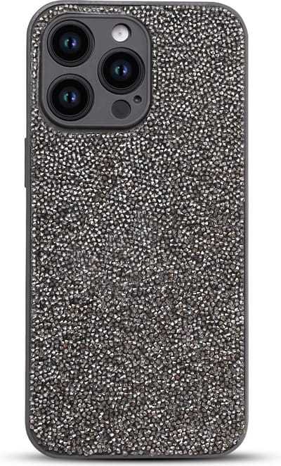 Casemania Hoesje Geschikt voor Apple iPhone 15 Pro - Zilver - Diamant Glitter Back Cover