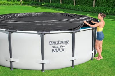 Dailygoody - Ronde zwembadafdekking - Afdekking zwembad - Bescherming voor zwembad - 3,05 m - Duurzaam en weerbestendig - Geschikt voor bovengrondse z...