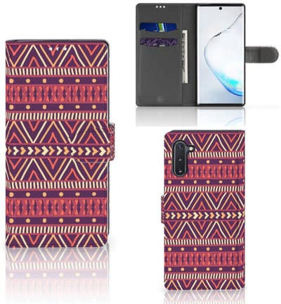 Samsung Galaxy Note 10 Telefoon Hoesje Aztec Paars