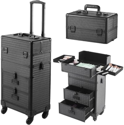 CLVP® Kapperskoffer - Kapperstas - Visagie - Cosmetica Organizer - Zwart