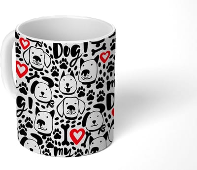 Mok - Koffiemok - Patronen - Hond - Quote - Jongens - Meisjes - Kinderen - Kids - Mokken - 350 ML - Beker - Koffiemokken - Theemok