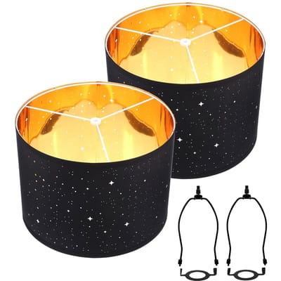 2 Sets Stoffen Lampenkap voor Tafellamp Vloerlamp Amerikaanse Stijl Lampenkap met Lampenkap Harp zwart