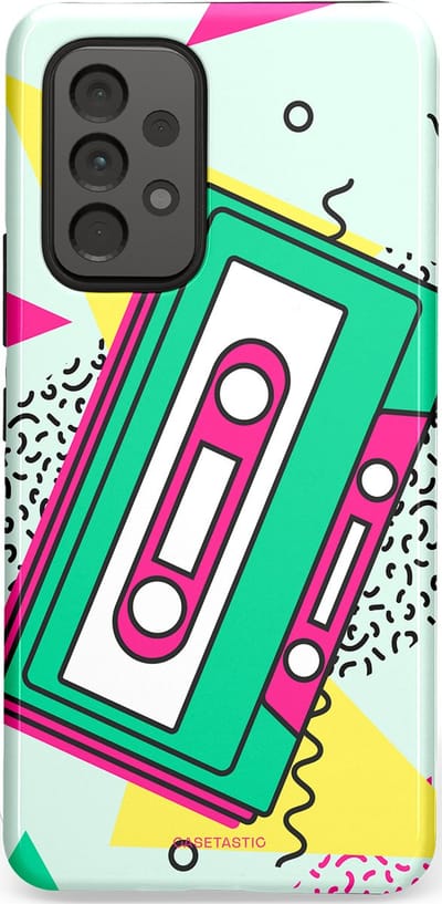 Casetastic Hoesje Geschikt voor Samsung A53 - Stijlvolle Beschermende Duo-layer Case - Retro 80s muziek