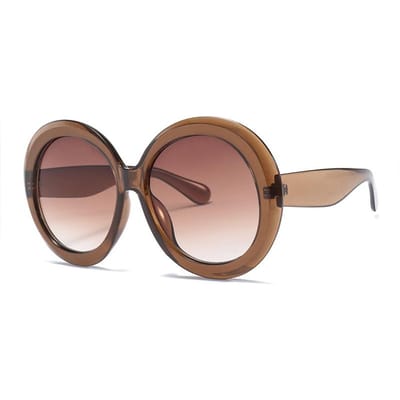 HBK Unisex Grote Ronde Zonnebril Retro Oversized Schaduw voor Dames Heren Designer Goede Kwaliteit Groen Zwart UV400 Oculos As Photos Showing