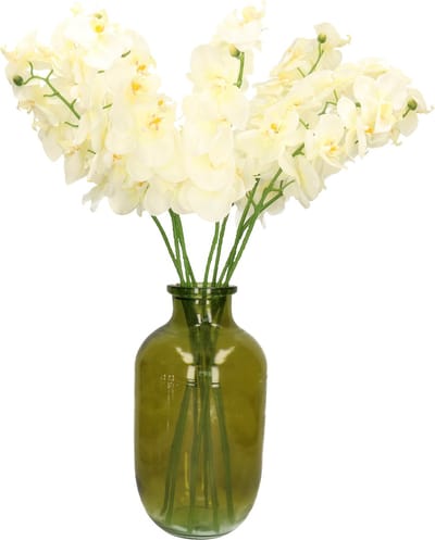 Mica Decorations Kunstbloemen boeket Orchidee - 8 stelen - wit - 71 cm - Kunst zijdebloemen