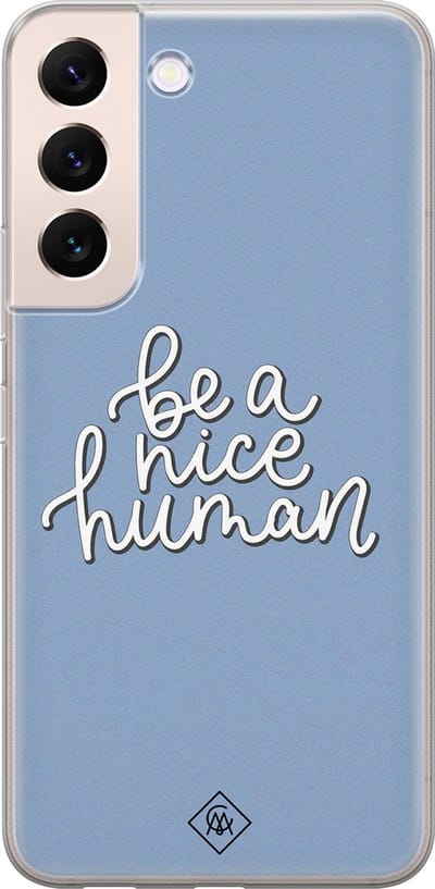 Casimoda® hoesje - Geschikt voor Samsung S22 Plus - Be A Nice Human - Backcover - Siliconen/TPU - Paars
