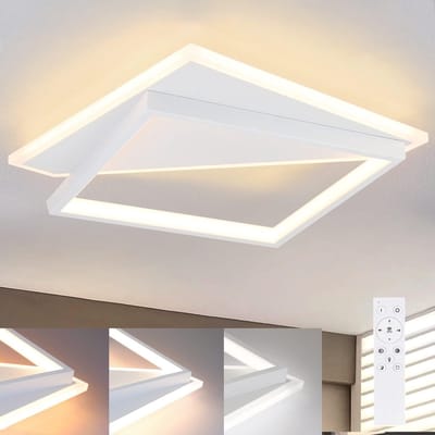 NETTLIFE LED Plafondlamp - wit - moderne - 40W slaapkamer lamp - dimbaar met afstandsbediening - vierkant woonkamer 30cm - voor keuken | hal