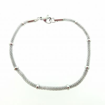 Aramat Jewels | Armbanden | Zilverkleurige Stalen Armband Mesh 17 Cm | | | |2,5mm | Staal | Volwassenen | Verkleurd niet