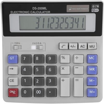 Dailygoody - Zonne-energie Rekenmachine - Handheld Desktop Calculator - Groot LCD Scherm - 12-cijferig - Praktisch voor Kantoor - Compact en Effi