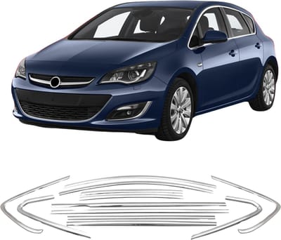 Zijruitlijsten van roestvrij staal met chroomafwerking voor Opel Astra J 2010-2019