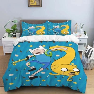 Premium Cartoon Adventure Time Finn En Jake Dekbedovertrek Dekbed Bed Enkel Twin Vol Queen Maat 3D Jeugd Meisjes Jongens Cadeau 135X200cm-2pcs