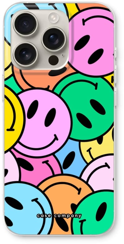 Case Company® - Hoesje geschikt voor iPhone 16 Pro hoesje - Smiley N°1 - Soft Cover Telefoonhoesje - Bescherming aan alle Kanten en Schermrand