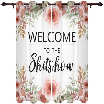 Vintage Bloemen Kruidachtige Plant Linnen Textuur Raamgordijn voor Woonkamer Slaapkamer Gordijnen Huisdecoratie Keuken Jaloezieën Gordijnen 135W x 60H(cm)