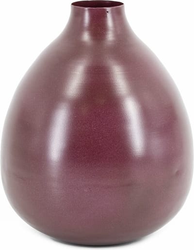 HomeBound by KY | Vaas metaal aubergine | 20x22,5cm | bloemenvaas aubergine