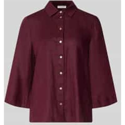 relaxed fit linnen blouse met 3/4-mouw