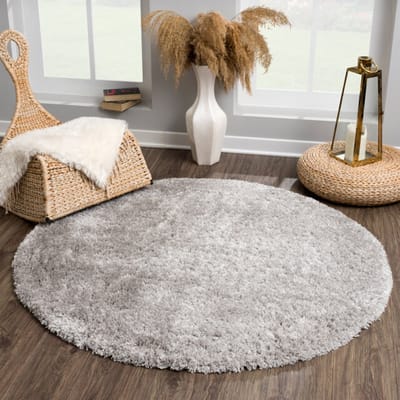 Muratap Porto rond soft fluffy vloerkleed hoogpolig effen 150 cm rond