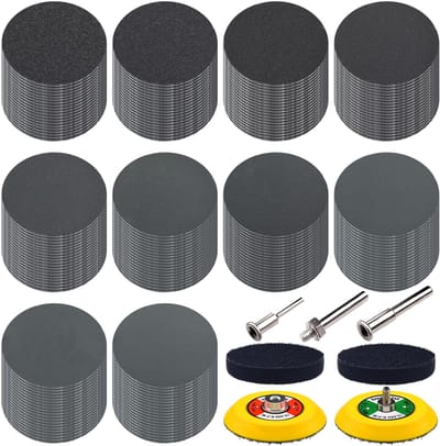 200 stuks schuurschijven, 75 mm, rond, schuurpapier, korrel 180-5000 voor auto polijsten, metaal, hout