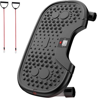 Compacte Fitnessstepper - Beentrainer met banden - Thuislichaamstraining - Knievriendelijk ontwerp - 555x305cm - Zwart