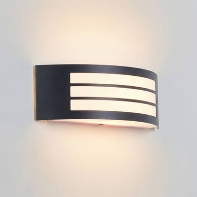 Lindby - Wandlampen buiten - 1licht - Aluminium, kunststof - H: 10 cm - E27 - zwart