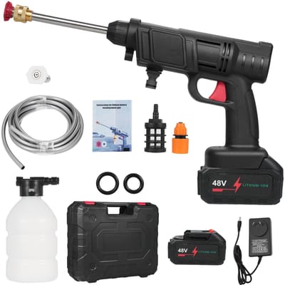Draagbare thuis hogedrukreiniger 21V lithiumbatterij Draadloze autowasmachine Krachtige auto AU Plug & 2 Battery