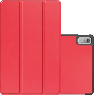 Hoes - Geschikt voor Lenovo Tab P11 (2e / 2nd Generatie) - Dun & Stevig - Trifold Bookcase - Hard Cover - Hardcover Book Case - Tablet Hoesje - Rood
