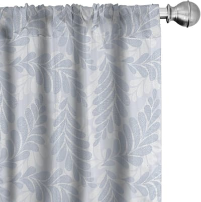 ABAKUHAUS Voorhangen – 2x75x175 cm – Mikrofaser – Blauw-Wit