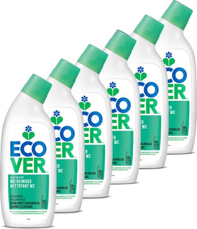 Ecover Fast-Action - Toiletreiniger - Voordeelverpakking 6 x 750 ml - 750 ml - Plantaardig & Biologisch afbreekbaar - verwijdert kalkaanslag - frisse geur