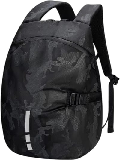Motor Rugzak met Grote Capaciteit – Waterafstotende Motor Backpack met Helmopslag en Reflecterende Details – Motor Tas voor Motorritten, Outdoor en Reizen - Camouflage