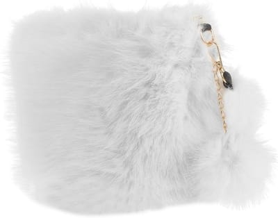 Schoudertas Dames - Pluche Handtas - Winterse Uitjes - Afneembare Band - 25 x 20 x 13 cm - Wit