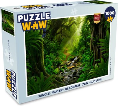Puzzel Jungle - Water - Bladeren - Zon - Natuur - Legpuzzel - Puzzel 1000 stukjes volwassenen