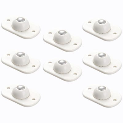 Mini Zwenkwielen - Kogelrollen Stickers - Meubels Verplaatsen - 360 Graden Draaibaar - 8 Stuks - Wit