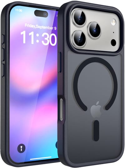 Ntech Hoesje Geschikt voor iPhone 17 Pro Max Hoesje – Transparant Bumper Hoes Mat Zwart - Geschikt voor MagSafe – Slank & Schokbestendig