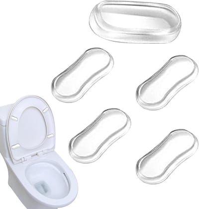 Toiletbril Bumpers - Antislip Siliconen - Toilet Stabiliseren - Geluidsdempend Ontwerp - 12.6 x 8.6 cm - Transparant