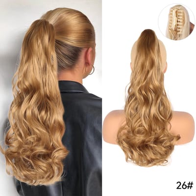 Ponytail #26 (P006) Medium Blond / Honingblond - 55cm - Paardenstaart - Haarverlenging - Extensions - Wavy - gemixt #26 - Haarstuk - 22'' - 22 inch