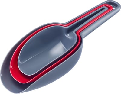 Westmark Maatcheppenset, 3 stuks, volume: 50/100/150 ml, kunststof, BPA-vrij, Trionale, antraciet/rood, 90902270