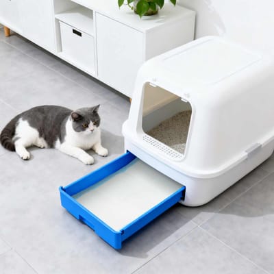 Tapis d'entraînement non tissé pour animaux de compagnie 50 pièces Bleu et Blanc