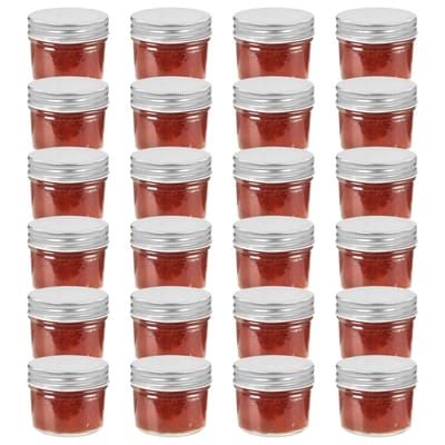 vidaXL - Jampotten - met - zilverkleurige - deksels - 24 - st - 110 - ml - glas