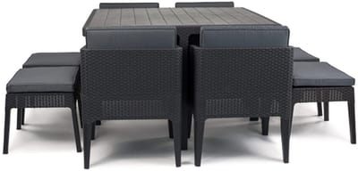 Keter - Columbia tuinset 5 stuks - Wicker - Antraciet