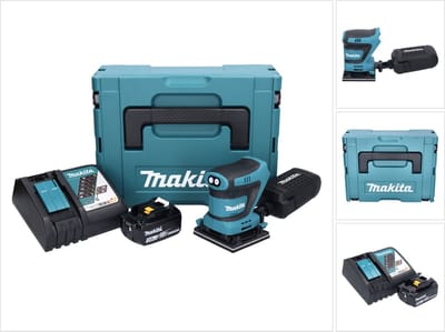 Makita DBO 480 RF1J accu-excentrische schuurmachine 18 V 112 x 102 mm + 1x accu 3,0 Ah + oplader + Makpac