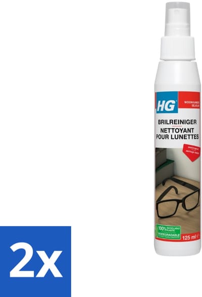 2 x HG Brilreiniger 125 ml - Brilreiniger - Brillen Schoonmaken - Lenzen Reinigen - Glasheldere Lenzen - Bril Onderhoud