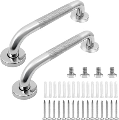 Set van 2 roestvrijstalen douchehandgrepen, 30 cm (30 cm), antislip veiligheidshandgrepen voor badkuipen en douches, wandmontage ondersteuning voor ouderen, senioren, handicap, badkamer, bad, toilet
