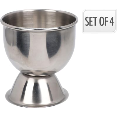 Koopman - Roestvrij Stalen Eierdopjes - Set van 4 - Klassiek - 5,2cm