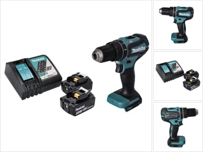 Makita DHP 485 RT accu-klopboormachine 18 V 50 Nm borstelloos + 2x accu 5,0 Ah + oplader