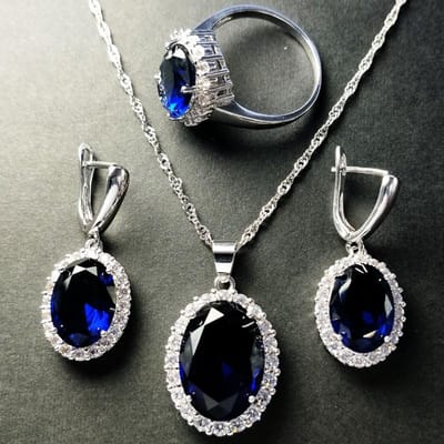Europese en Amerikaanse Zirkoon Sieradenset Sieraden Ring Ketting Oorbellen Inleg Size 8 Ring Set gray