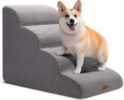 Premium Château Animaux® hondentrap - hondentrapje voor honden - 4 Treden - Opstapje hond - hondenloopplank - L:73 x B:40 x H:50 cm