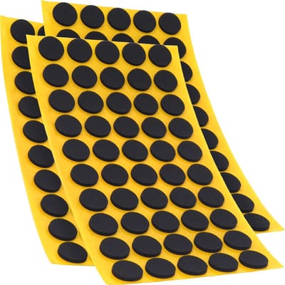 150x Zwarte Ronde Antislip Voetjes Ø16mm - Zelfklevende Rubber Pads voor Vloerbescherming