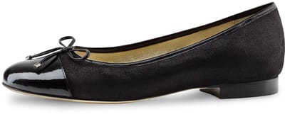Werner Kern Jil Ballerina Schoenen Dames - Zwart Leer en Suede - Lederen Zool - Hoge Kwaliteit Damesschoenen - Ballerina's met strikje - Werner Kern Ballerinas - Zwart - 42