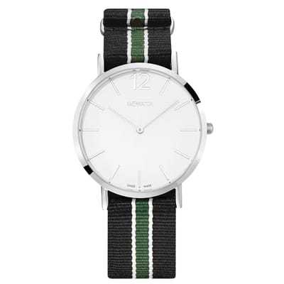 M+Watch by Mondaine - NATO Strap Watch White WRG.34110.NB - Swiss Made Herenhorloge met NATO Horlogeband - 40mm