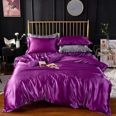 High End Dekbedovertrekset Queen Zijdezacht Gezellig King Size Beddengoedset Luxe Polyester Satijn Glad Enkel Dubbel Beddengoed Sets EU Single size 2 pcs